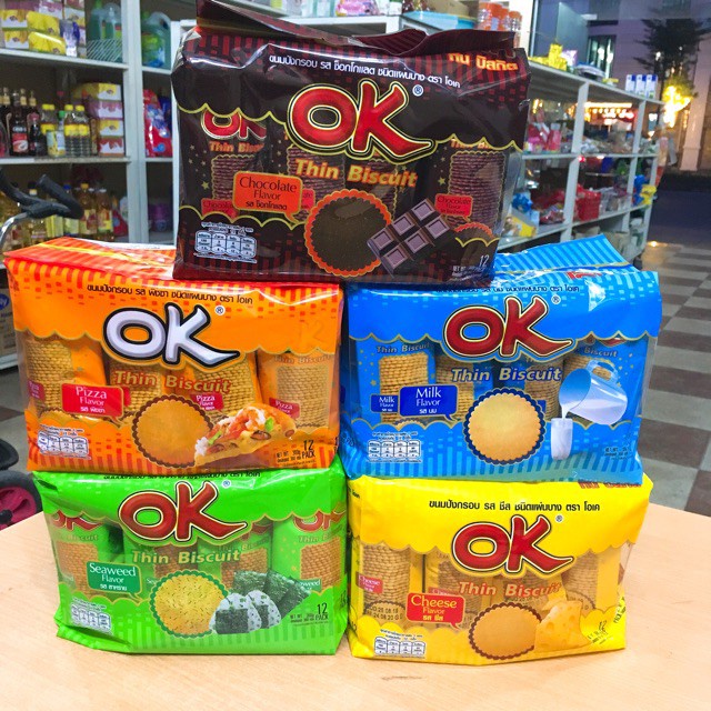 Bánh Quy OK Thin Biscuit Đủ Vị Thái Lan 360g