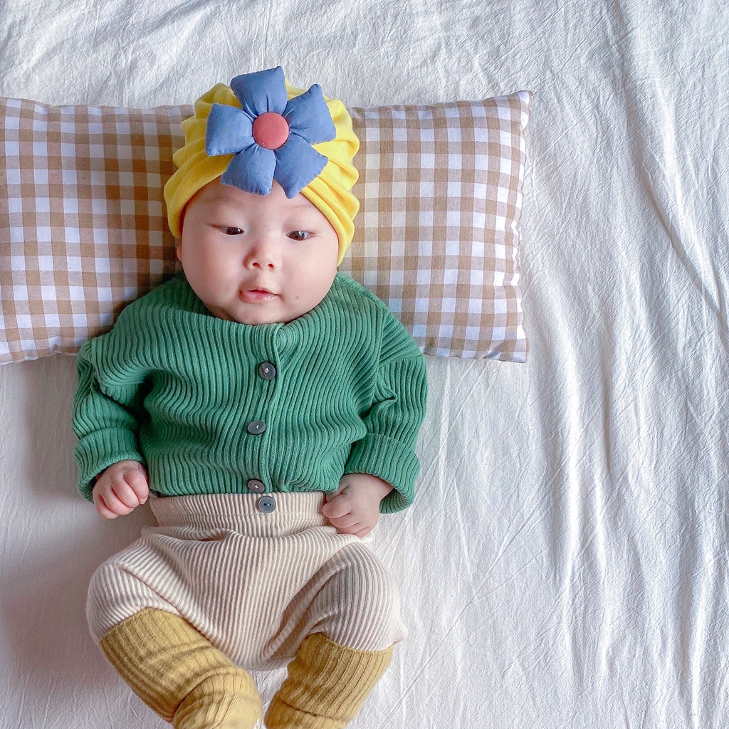 Mũ Trùm Đầu Mềm Mại Có Đính Hoa 3D Cho Bé