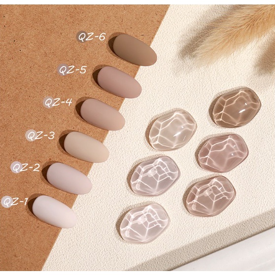 Sơn gel AS tone nâu kem nâu trà sữa chai đen mã QZ 15ml  sơn móng tay gel dùng máy hơ gel