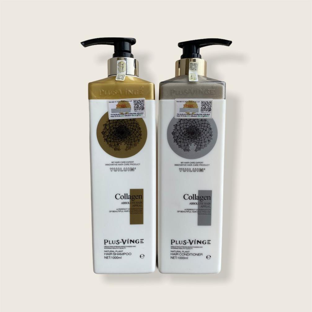 [HÀNG CHÍNH HÃNG] Cặp Dầu Gội Xả Collagen Vinge 1000ML | Giảm Rụng Tóc, Kích Mọc Tóc, Phục Hồi Tóc Hư Tổn | BigBuy360 - bigbuy360.vn