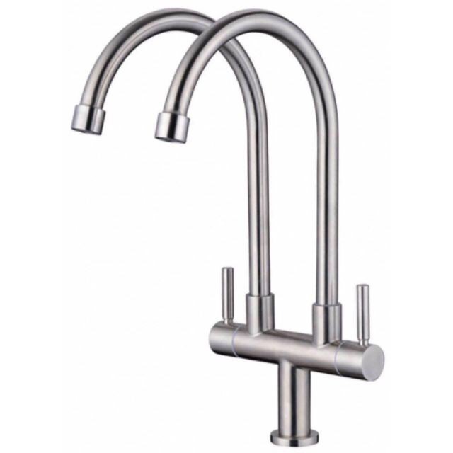 vòi rửa chén đôi inox 304 không gỉ, không chứa pb (Việt Nam),