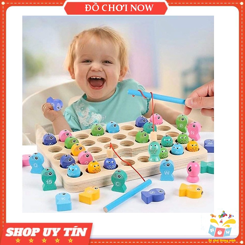 Đồ chơi câu cá gỗ, Bộ câu cá 5 dòng cao cấp