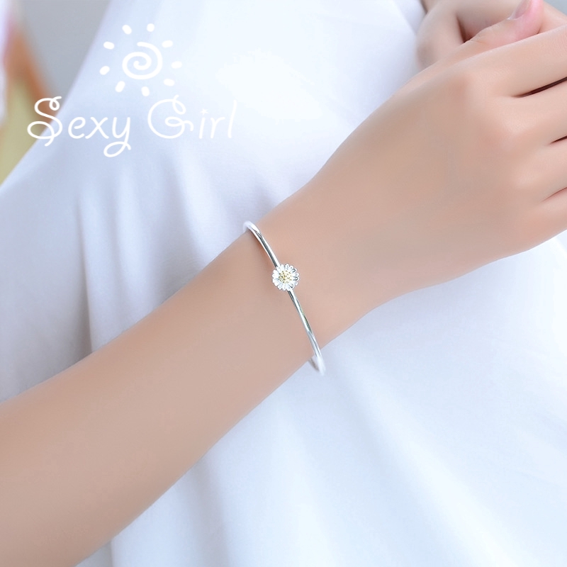 Mới Vòng Tay Hở Hình Hoa Cúc Thời Trang Cho Nữ
