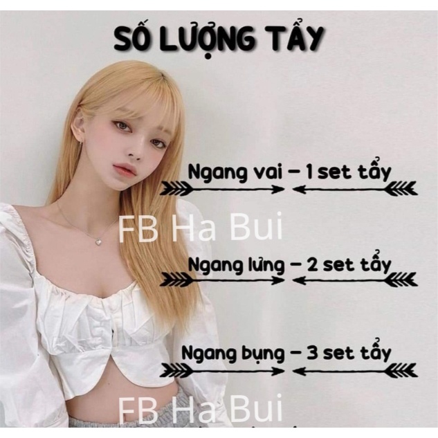 [ Thuốc Tẩy Tóc ] Combo Thuốc Tẩy Tóc, Gội Khử Tím, Nâng Tông Trước khi Nhuộm Màu Thời Trang Tặng Oxy