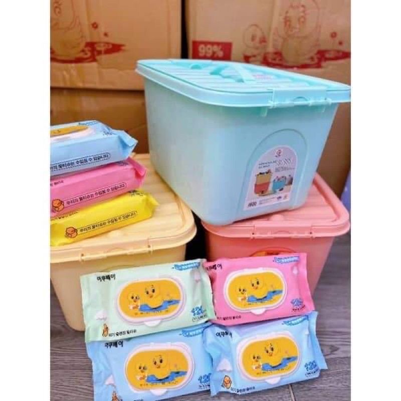 10 gói khăn giấy ướt Vịt Vàng chính hãng  Phú Đạt 120 tờ.