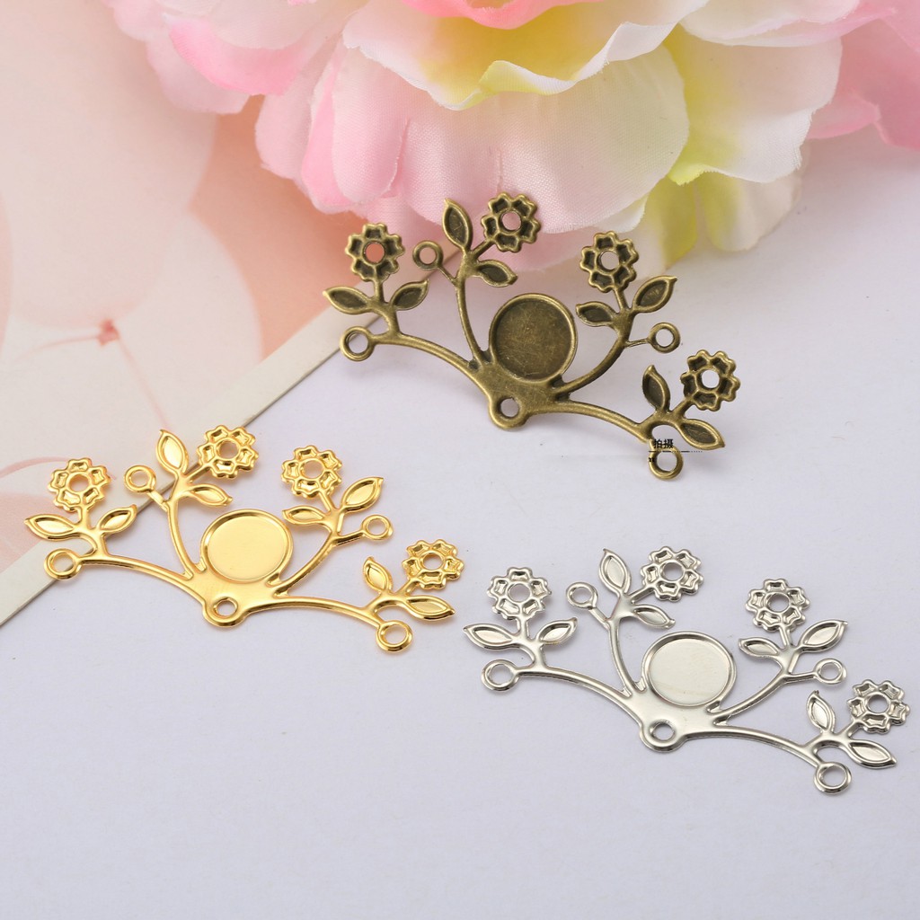 5 phiến hoa 25*48mm nguyên liệu làm trâm làm trang sức cổ trang