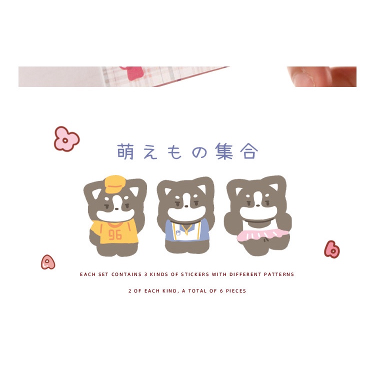 Sticker cute dễ thương, hình dán cute 2 miếng sticker trang trí sổ vở giá rẻ