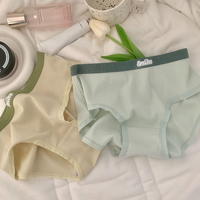 Quần Lót Cotton Lưng Vừa Co Giãn Thoáng Khí Dành Cho Nữ