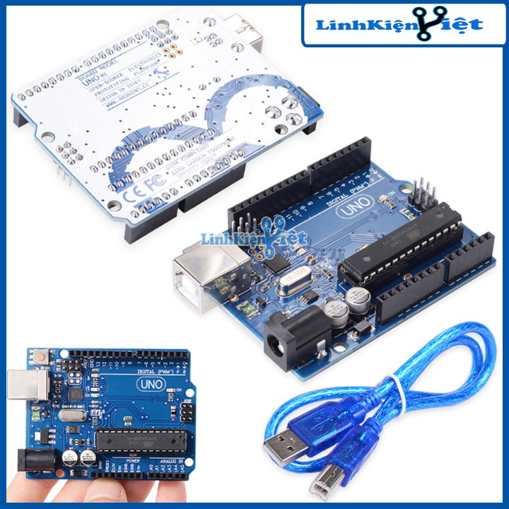 Chíp Cắm - Tặng Dây Kết Nối - KIT Arduino Uno R3 - Atmega 328P