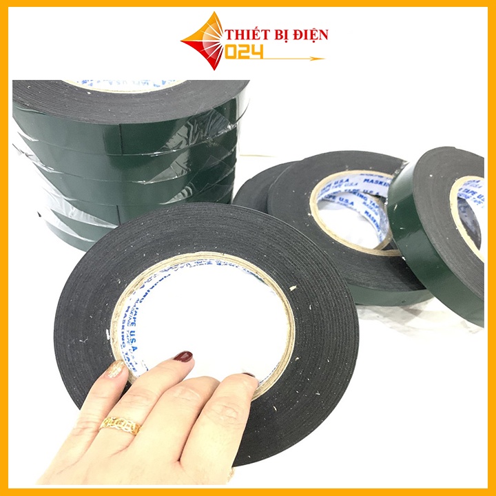 Băng dính 2 mặt 2cm màu xanh siêu dính