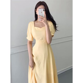 (Order) Váy tiểu thư Hàn quốc basic cổ vuông thắt nơ