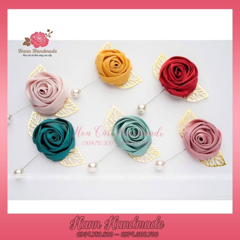 Hoa cài áo, trâm ghim cài váy nữ handmade phối phụ kiện cao cấp sang trọng [HANN- Hoa cài áo, pk thời trang]