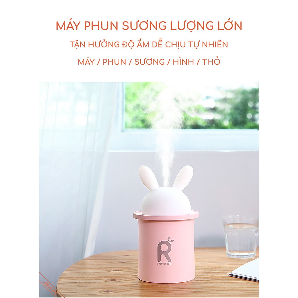 Máy phun sương Jisulife JT03,Tạo ẩm không khí và giữ ẩm da 250ml Máy tạo ẩm không gian thư giãn kiêm đèn ngủ LED để bàn