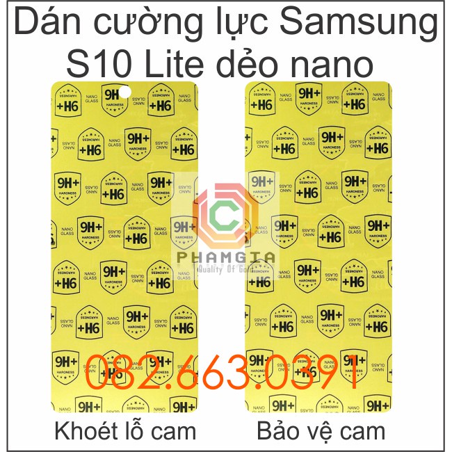 Dán cường lực Samsung S10 Lite dẻo nano trong suốt, nhám chống vân tay bảo vệ chống bể vỡ