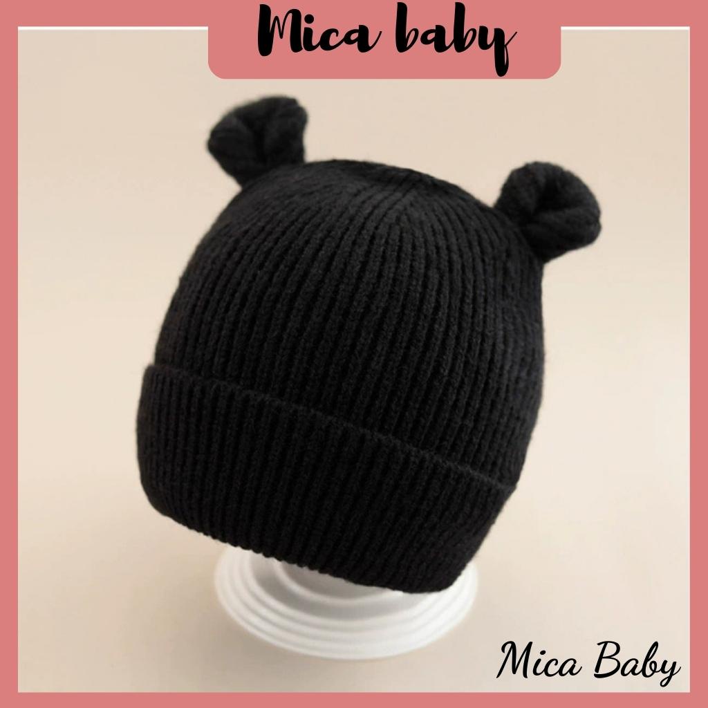Mũ nón len tai gấu nhỏ dễ thương cho bé  Mica baby ML37
