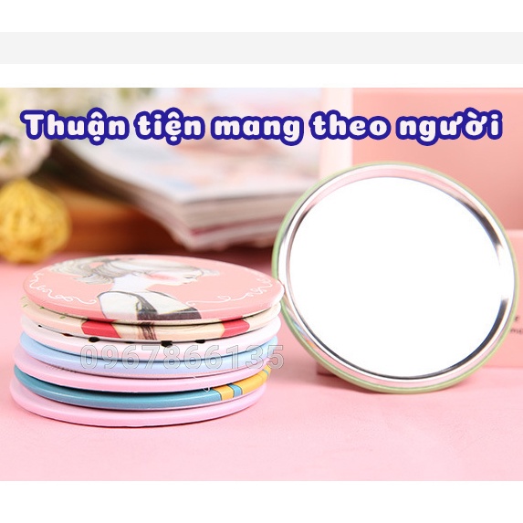 Gương Trang Điểm Mini Bỏ Túi Phong Cách Hàn Quốc