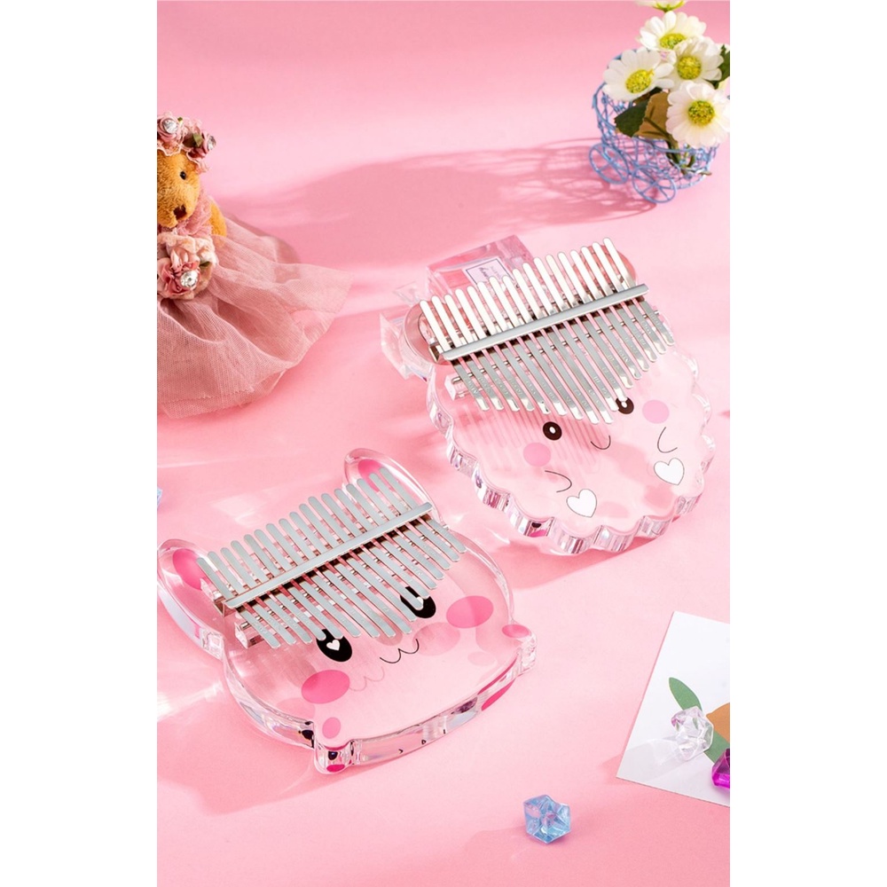 Đàn kalimba trong suốt pha lê 17 phím 21 phím Tonic Cừu bông cute quà tặng