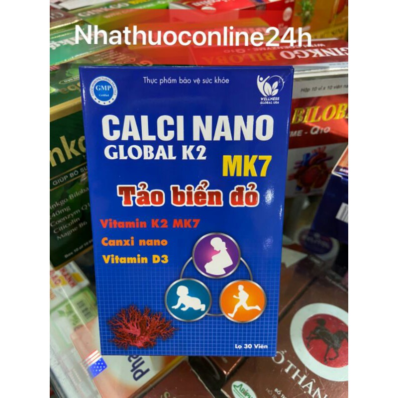 Viên bổ sung canxi Calci Nano - Tảo biển đỏ (lọ 30 viên)