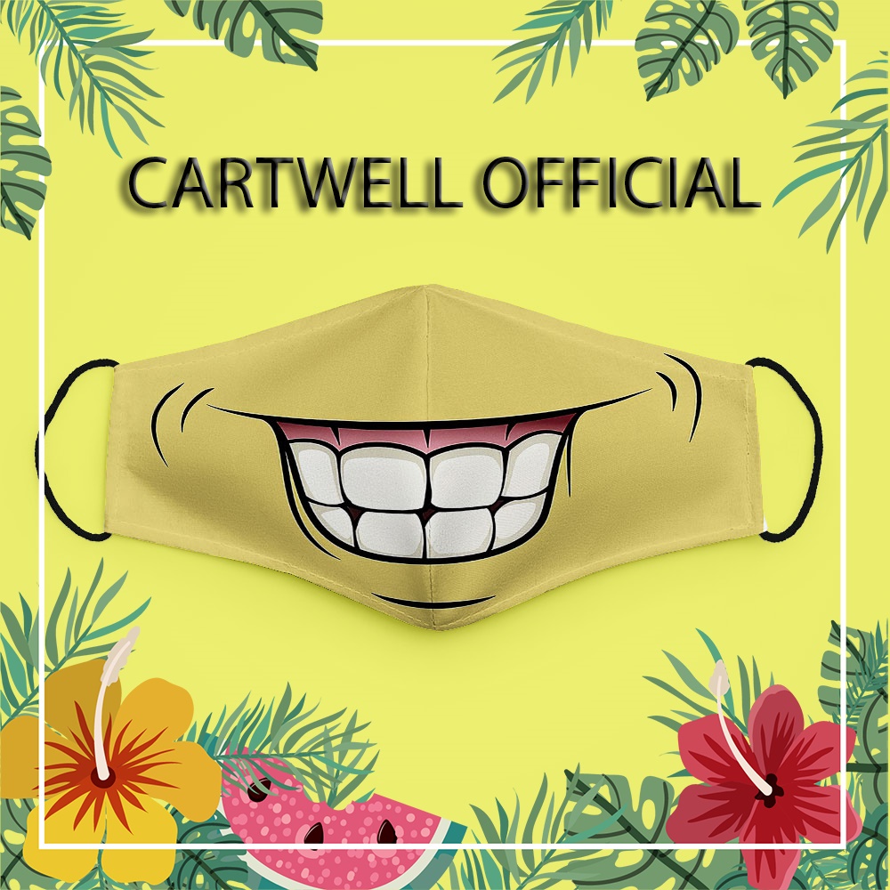 Khẩu trang trẻ em dễ thương cute đáng yêu thú cưng cho bé Hình Vẽ DRAWN CARTWELL kháng khuẩn dày 2 lớp vải cotton 100% c