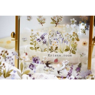 [THANH LÝ GIÁ RẺ] Krisna.room ♡ 1 chu kì 100cm cuộn băng dán hình Hoa của hãng WILDBERRY LAB