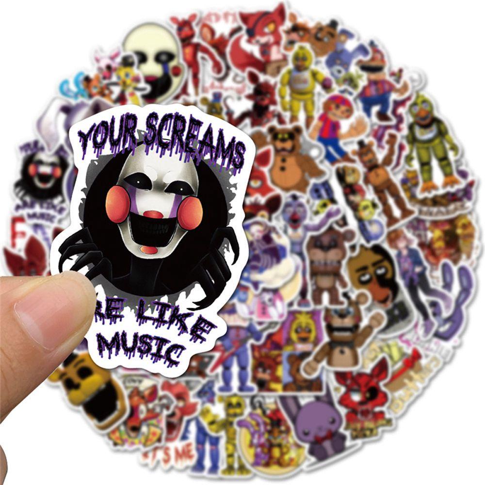 Bộ 50 Miếng Dán PVC Hình Five Nights At Freddy Trang Trí Nhật Ký / Điện Thoại / Máy Tính Bảng DIY