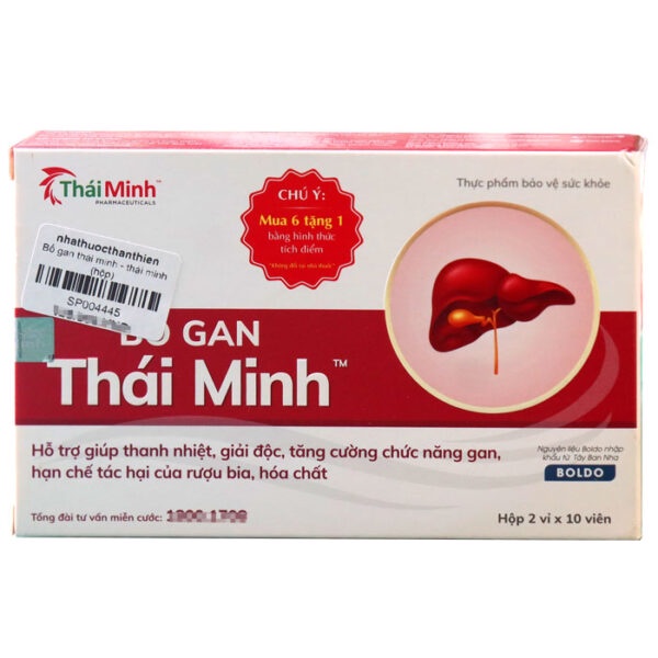 Bổ Gan Thái Minh, hỗ trợ giúp thanh nhiệt, giải độc và bảo vệ gan (hộp 20 viên)
