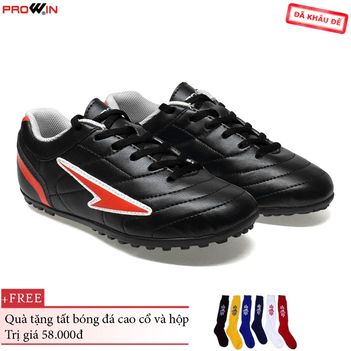 Giày đá bóng Prowin cao cấp trẻ em đen - nhà phân phối chính từ hãng