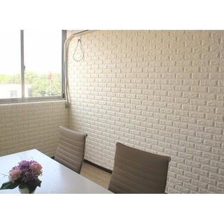 Xốp Dán Tường Giả Gạch 3D MÀU TRẮNG