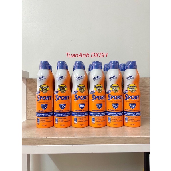 Bình xịt chống nắng Banana Boat Sport thể thao SPF100 170g - Hàng chính hãng DKSH Việt Nam
