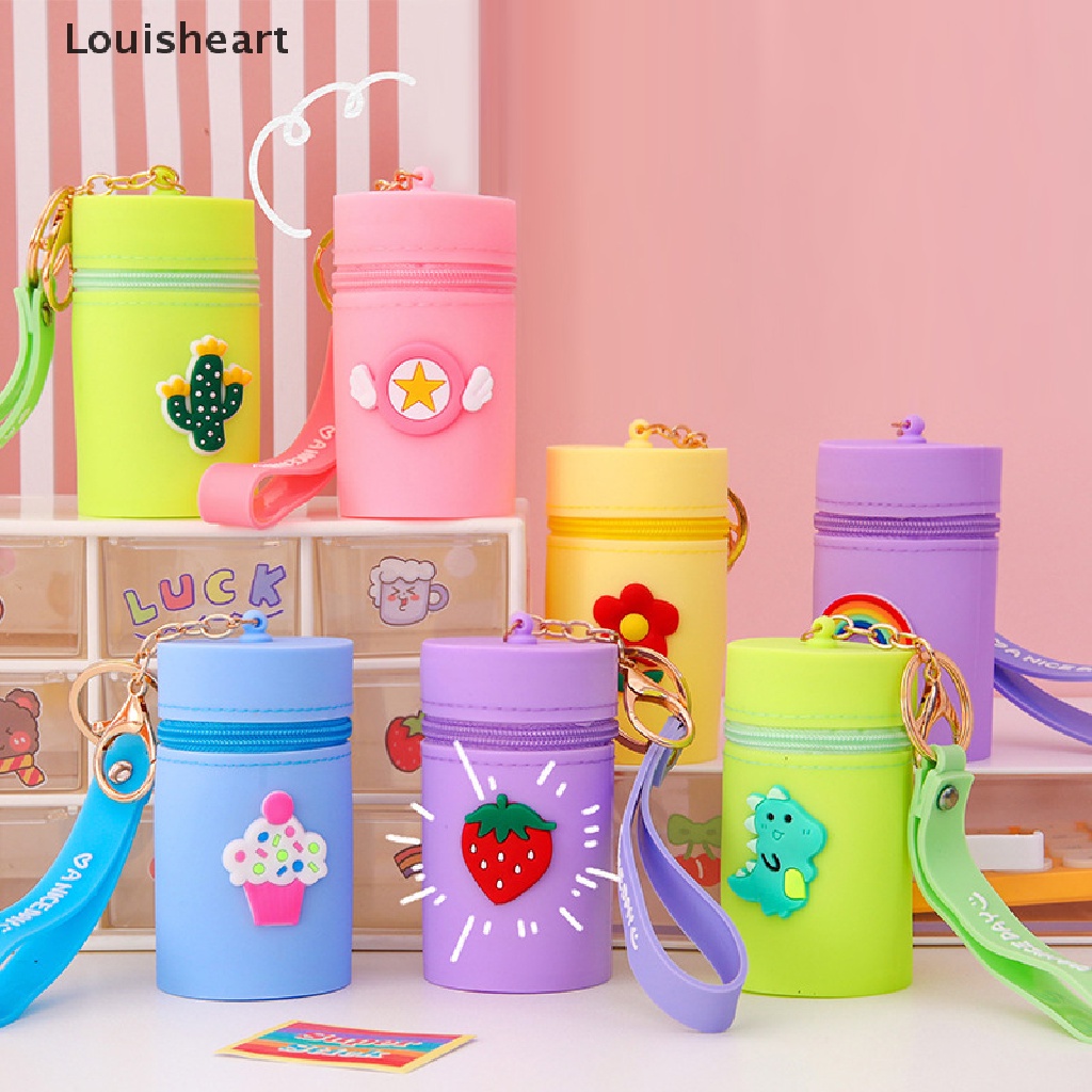 Túi Đựng Tiền Xu Bằng Silicon Họa Tiết Louisheart Dễ Thương Kèm Móc Khóa Tiện Dụng Cho Nữ
