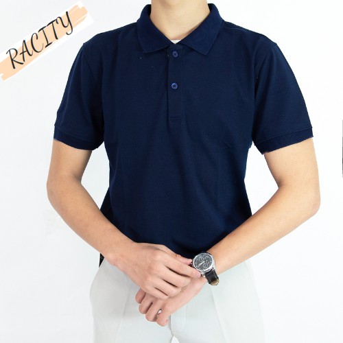 Áo Thun Nam Trơn Tay Ngắn có cổ bẻ đẹp Polo Nam cao cấp chất cotton RACITY AT01 | BigBuy360 - bigbuy360.vn