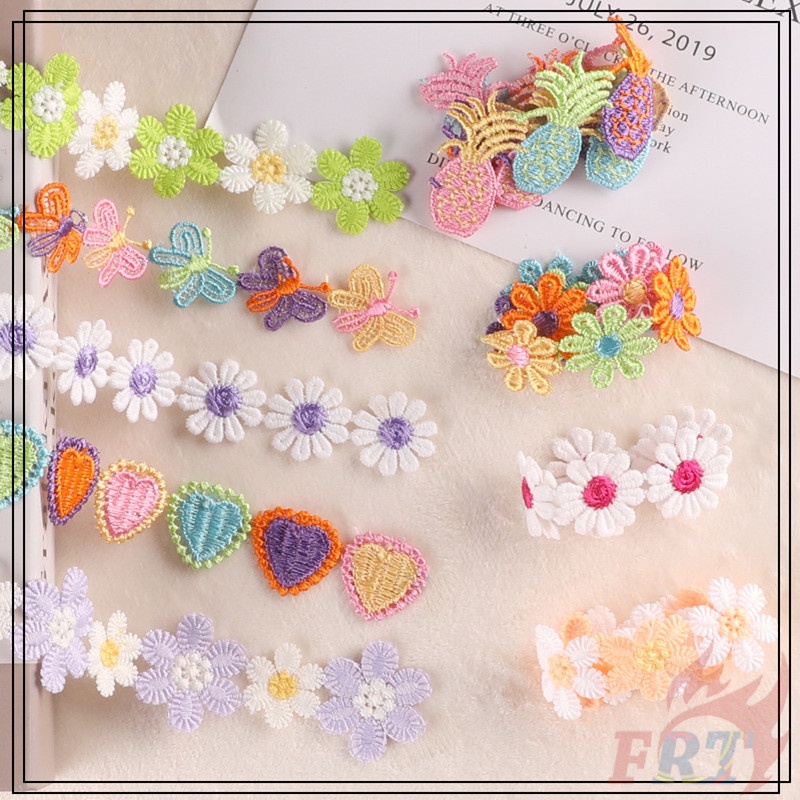 ❣️ Sticker Ủi Thêu Hình Hoa / Bướm / Dứa / Trái Tim Series 01 ❣️1 Miếng Vá Trang Trí Sổ Tay / Tóc Em Bé DIY Kích Thước 28cm 28cm