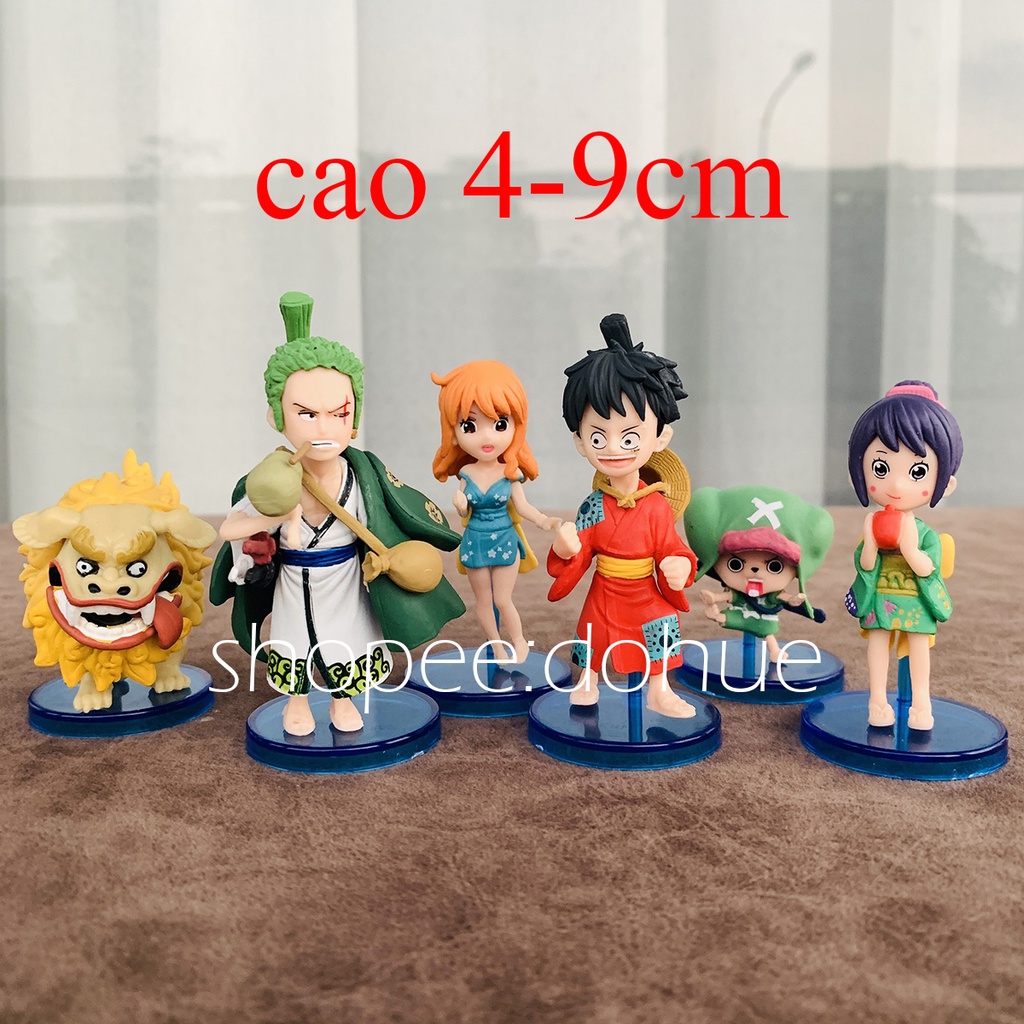 Mô Hình Figure One Piece Luffy, Zoro, Nami, Chopper, Otama, Sư Tử Vàng Chibi