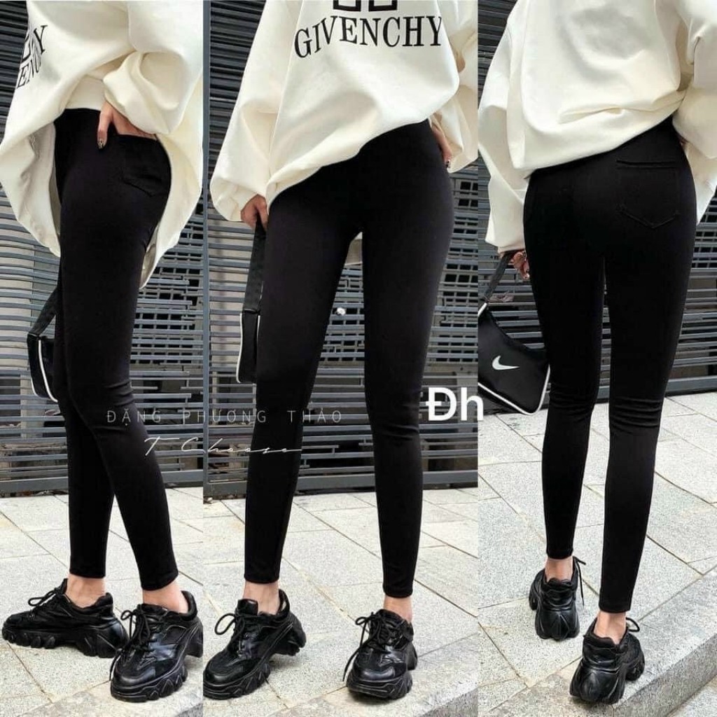 Quần Legging Nữ Cạp Cao 7p Chất Umi Hàn Kèm Hộp