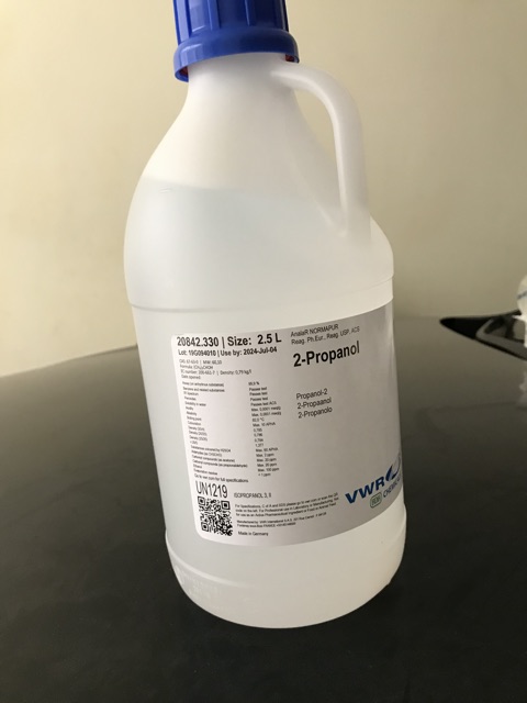 Hoá chất 2-propanol IPA Pháp chai 2.5 lít Prolabo isopropyl alcohol CAS 67-63-0