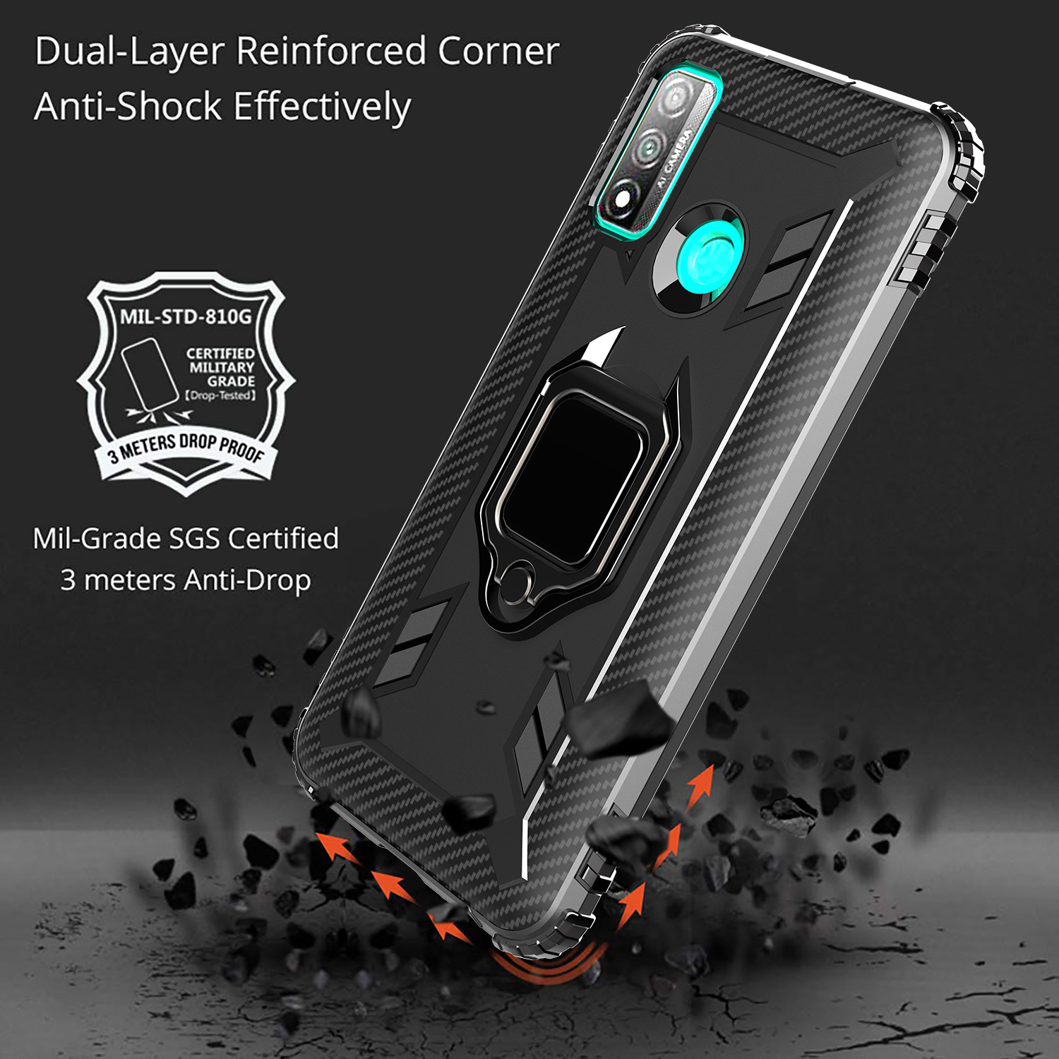 Ốp Lưng Chống Sốc 3c In Life Có Vòng Nhẫn Nam Châm Cho Huawei P Smart 2020 | BigBuy360 - bigbuy360.vn