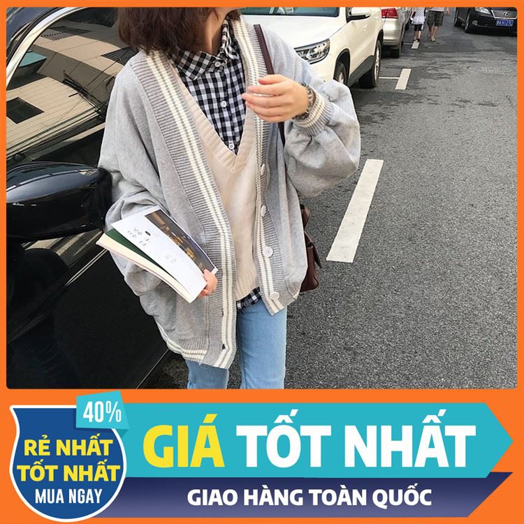 [ Big Sale ] Áo Khoác CARDIGAN VERMONT Xám THÊU TAY UNISEX [Kèm Hình Thật] thời trang công sở