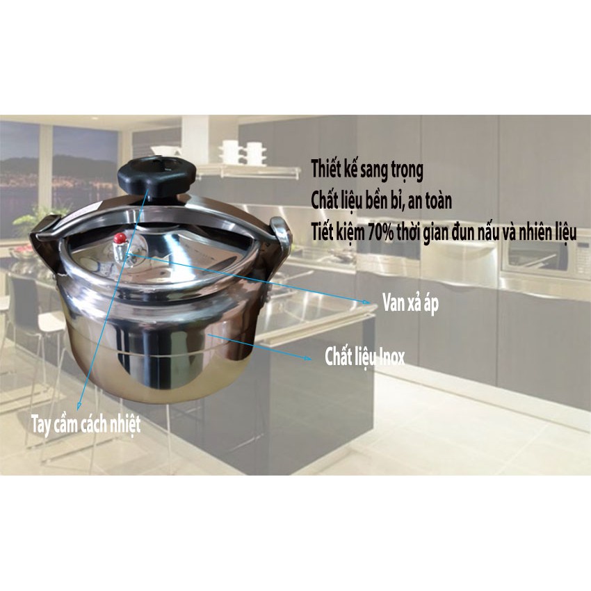 Nồi áp suất đa năng Kim Cương 3lít - an toàn, bền, dùng cho bếp gas, bếp hồng ngoại