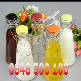 Chai thuỷ tinh 500ml gọng sắt nắp sứ
