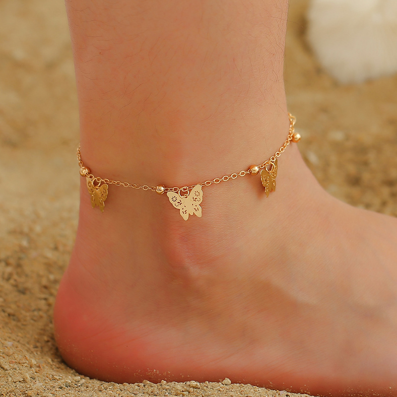 Temperament Hollow Butterfly Anklet Sexy Simple Foot Jewelry Personality Foot Chain