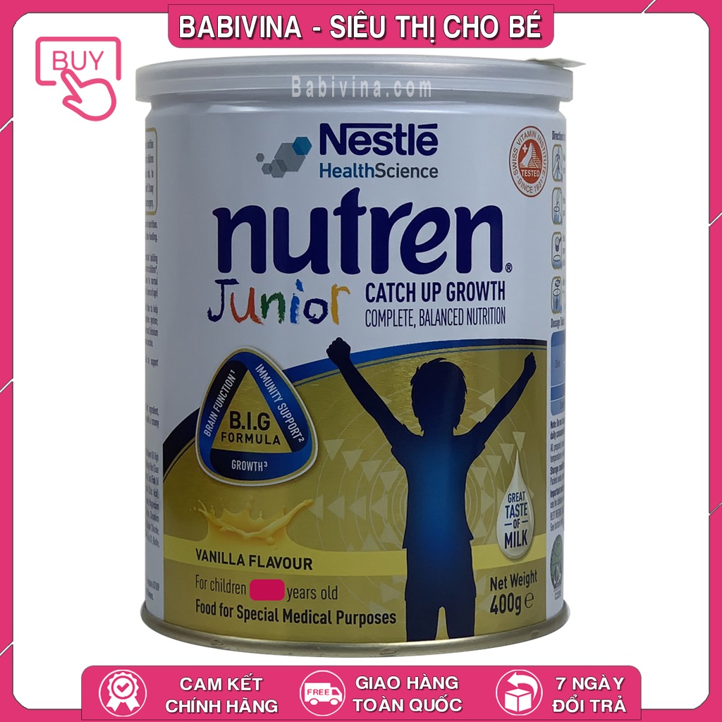 [CHÍNH HÃNG] Sữa Nutren Junior 400g | Date Mới Nhất, Giá Tốt Nhất | Chính hãng phân phối tại Việt Nam Nestle