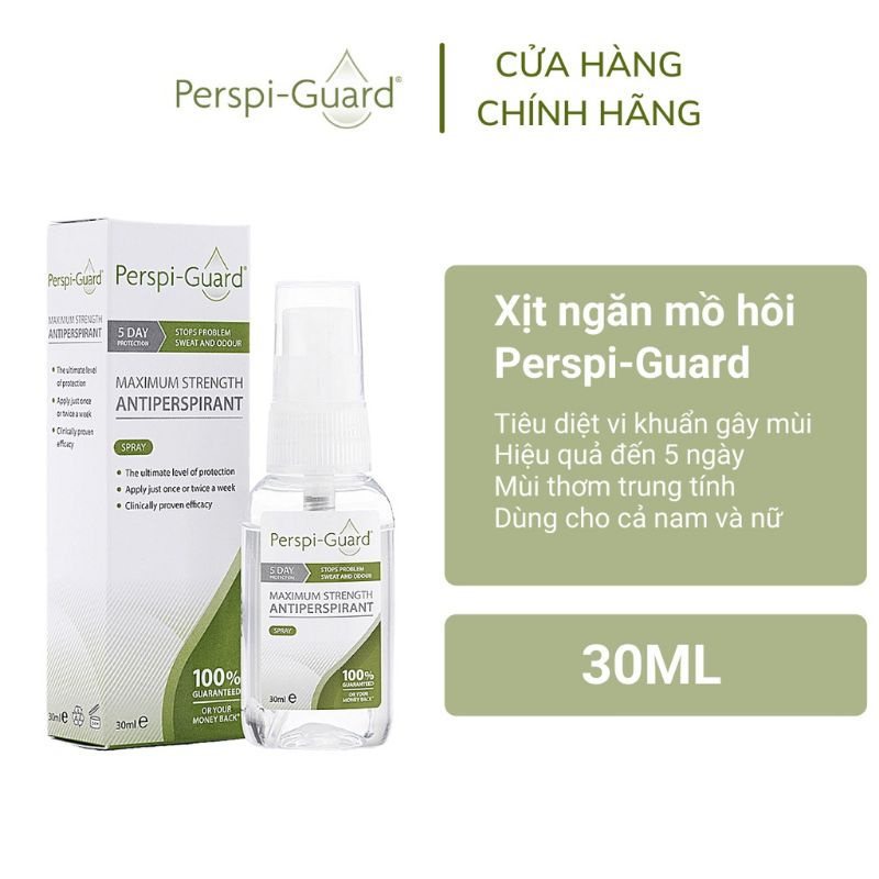 [ Chính hãng ] Xịt ngăn mồ hôi toàn thân hiệu quả tối đa Perspi-Guard 30ml ngăn mùi cơ thể,hôi nách, khử mùi hôi nách