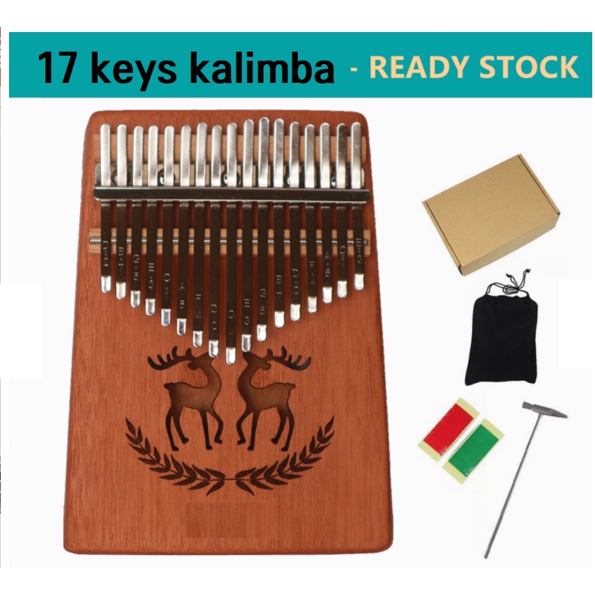 Đàn kalimba 17 phím KERUS-IME0025 Hai chú nai gỗ cây điệp