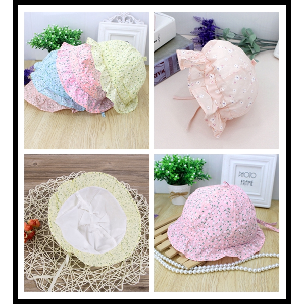 Mũ vành chống nắng dễ thương bằng vải cotton dành cho bé