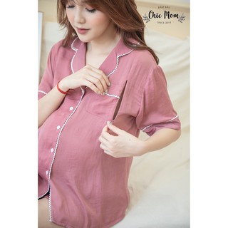 Bộ Pyjama cho mẹ bầu và sau sinh, chất lụa mát
