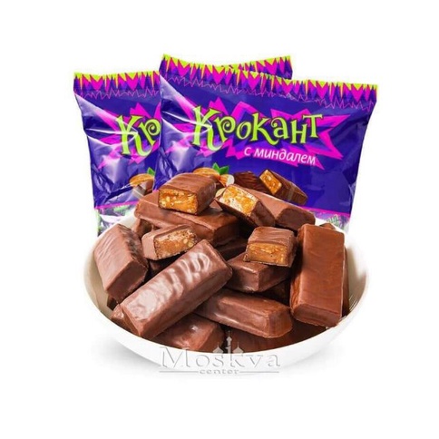 Kẹo cten, gấu Nga Tím Socola Hạnh Nhân Krokant 180/500g