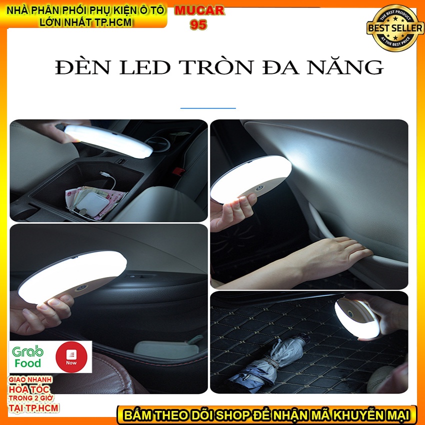 Đèn led dán trần ô tô, đèn cảm ứng dùng pin sạc tiện lợi, đèn dán trần xe đa năng, đèn cốp xe