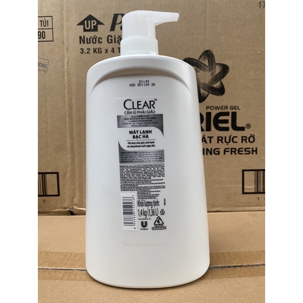 Dầu gội sạch gàu Clear mát lạnh bạc hà 1.4kg (xanh dương)