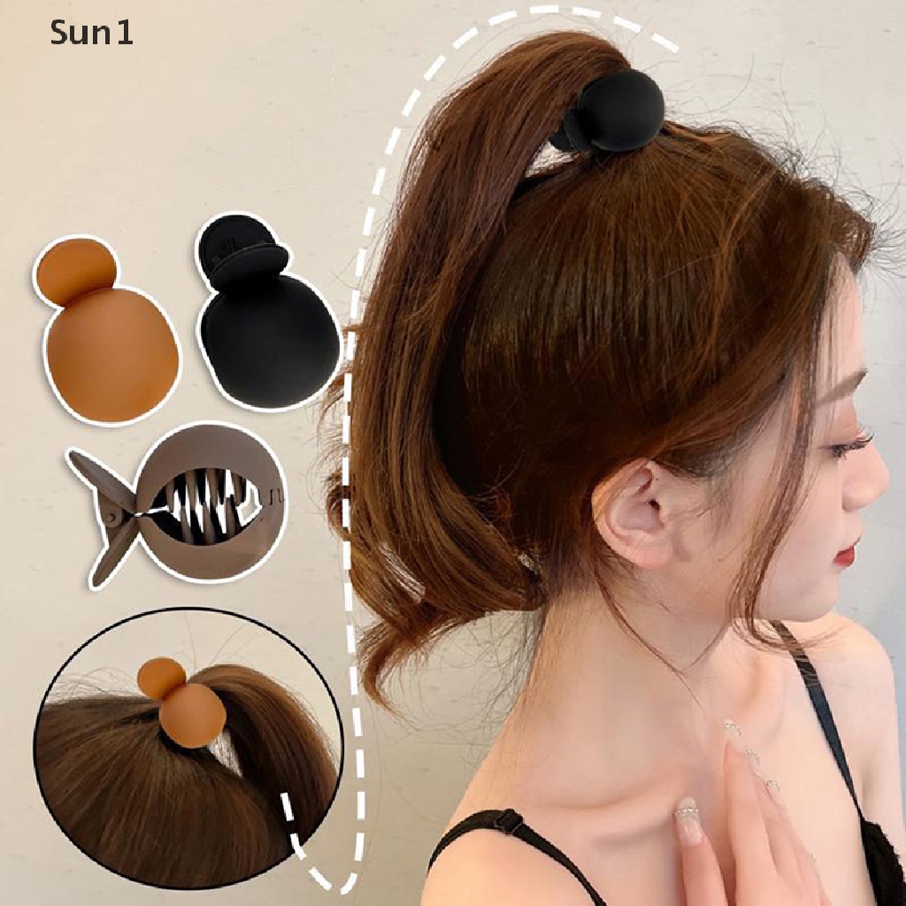 Sun1 &gt; Kẹp Tóc Móng Vuốt Màu Trơn Cố Định Đuôi Ngựa Cao Cấp Thích Hợp Làm Quà Tặng Cho Bạn Gái