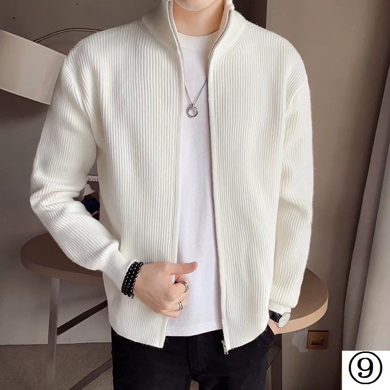 Áo Khoác Len Cardigan Cổ Đứng Phong Cách Hàn Quốc Thời Trang Xuân Thu 2021 Cho Nam